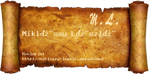 Miklóssy László névjegykártya