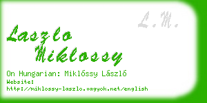 laszlo miklossy business card